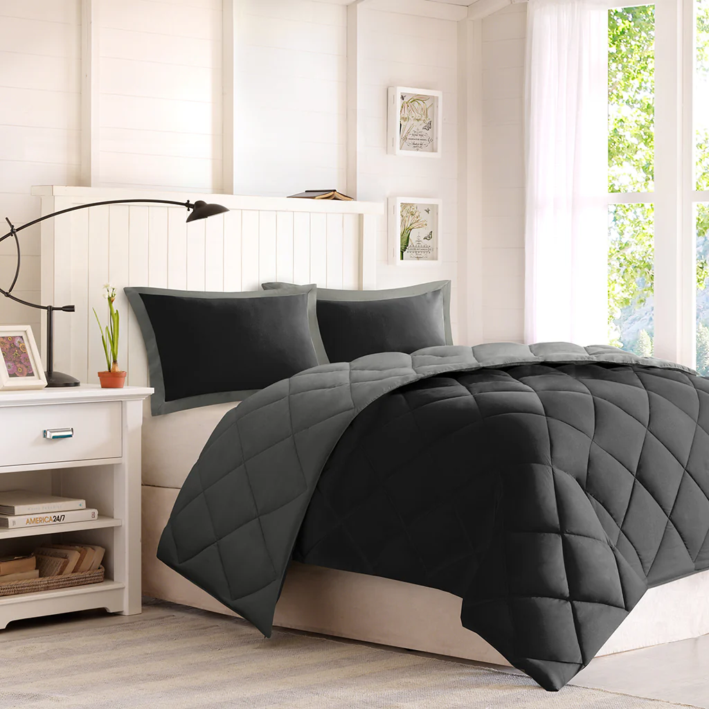 Larkspur 3M Scotchgard Diamond Quilting Reversible Down Alternative Comforter Set - Image 23