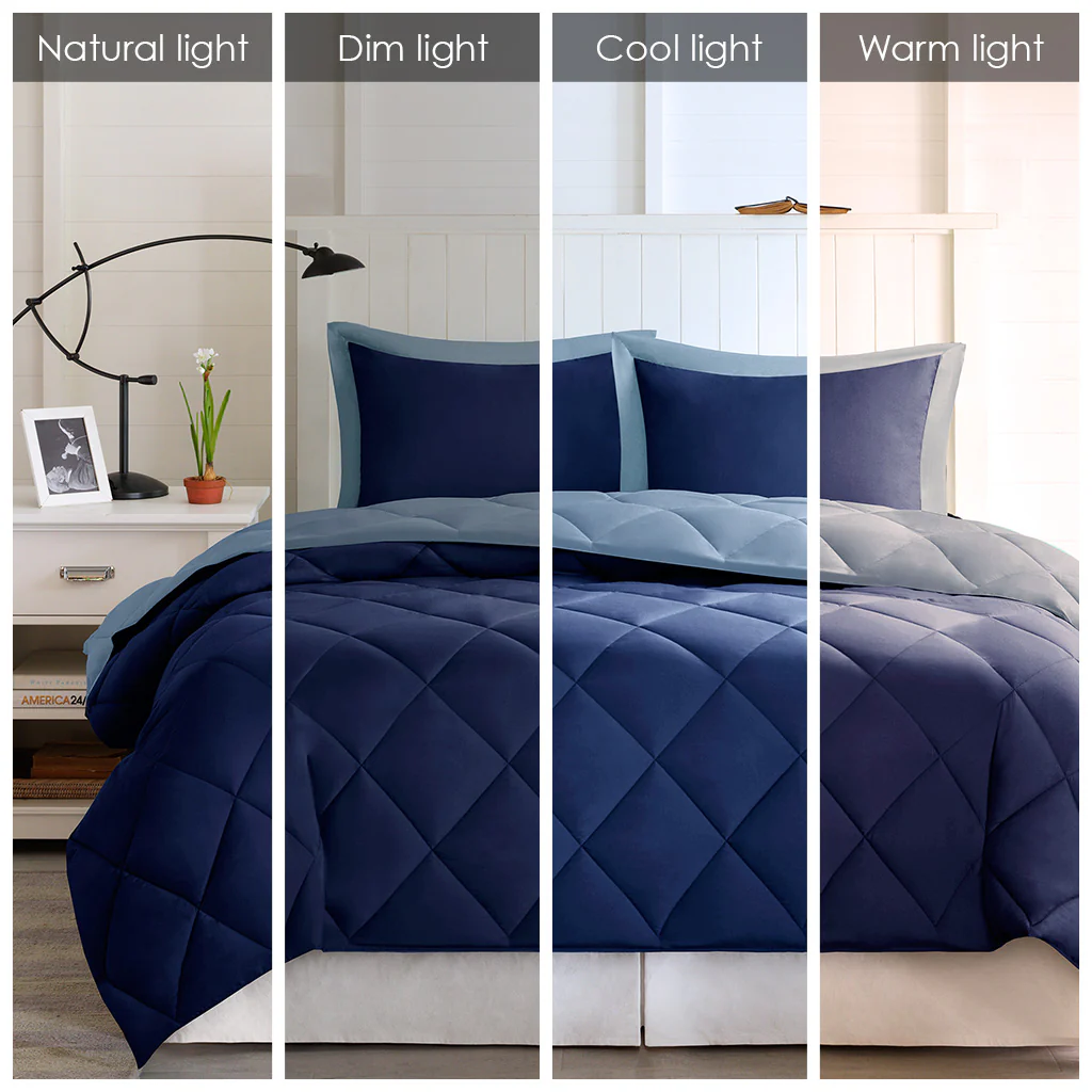 Larkspur 3M Scotchgard Diamond Quilting Reversible Down Alternative Comforter Set - Image 25