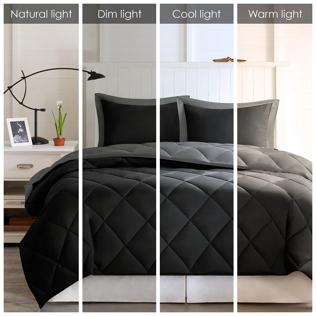 Larkspur 3M Scotchgard Diamond Quilting Reversible Down Alternative Comforter Set - Image 28