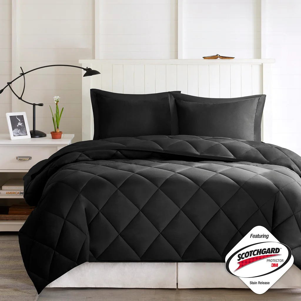 Larkspur 3M Scotchgard Diamond Quilting Reversible Down Alternative Comforter Set - Image 31
