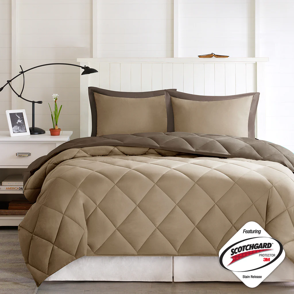 Larkspur 3M Scotchgard Diamond Quilting Reversible Down Alternative Comforter Set - Image 32