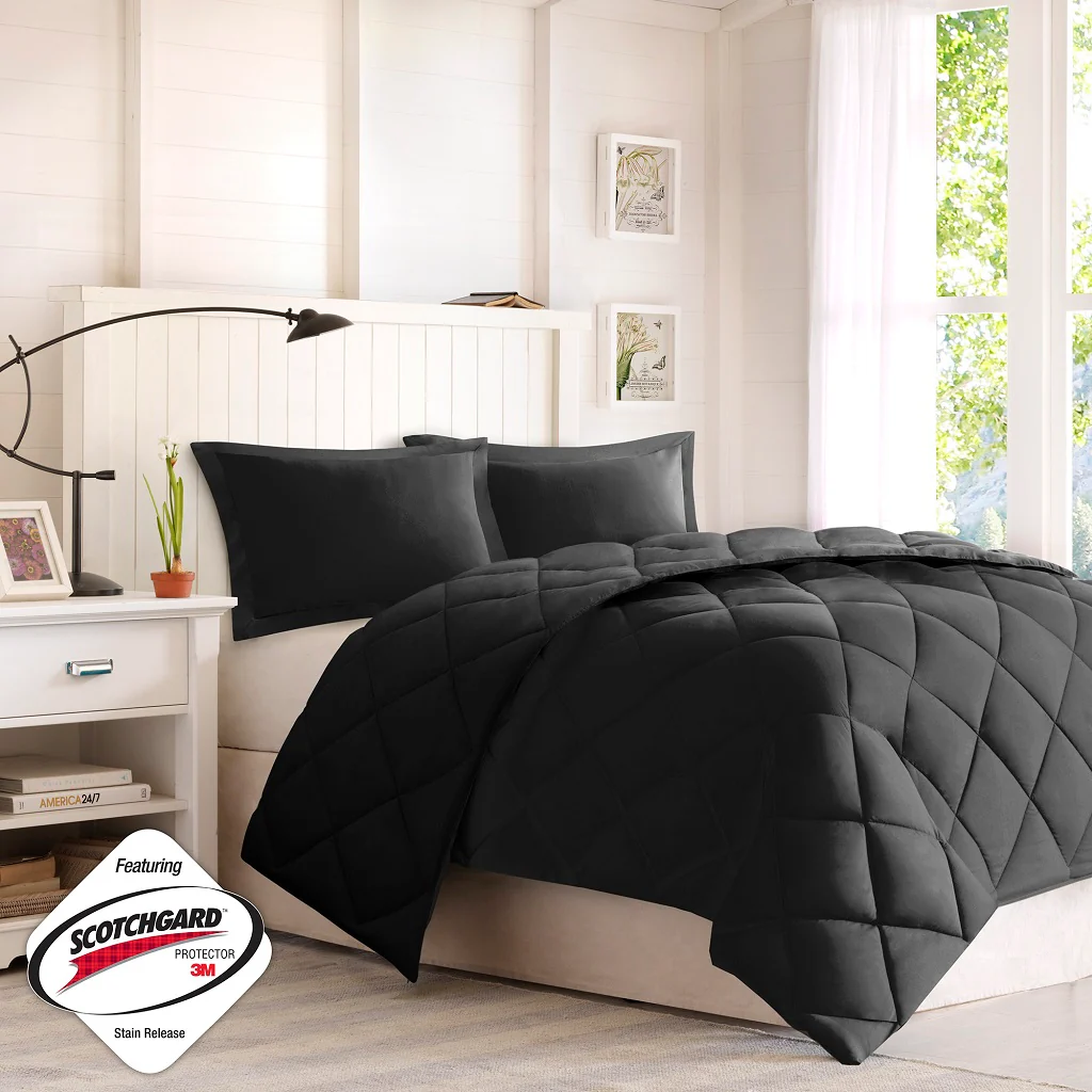 Larkspur 3M Scotchgard Diamond Quilting Reversible Down Alternative Comforter Set - Image 34