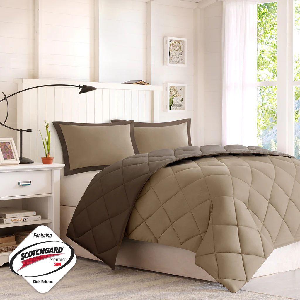 Larkspur 3M Scotchgard Diamond Quilting Reversible Down Alternative Comforter Set - Image 39