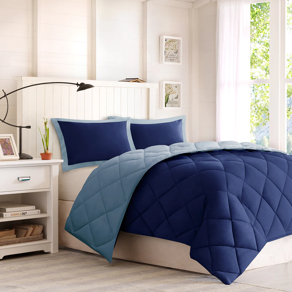 Larkspur 3M Scotchgard Diamond Quilting Reversible Down Alternative Comforter Set - Image 44