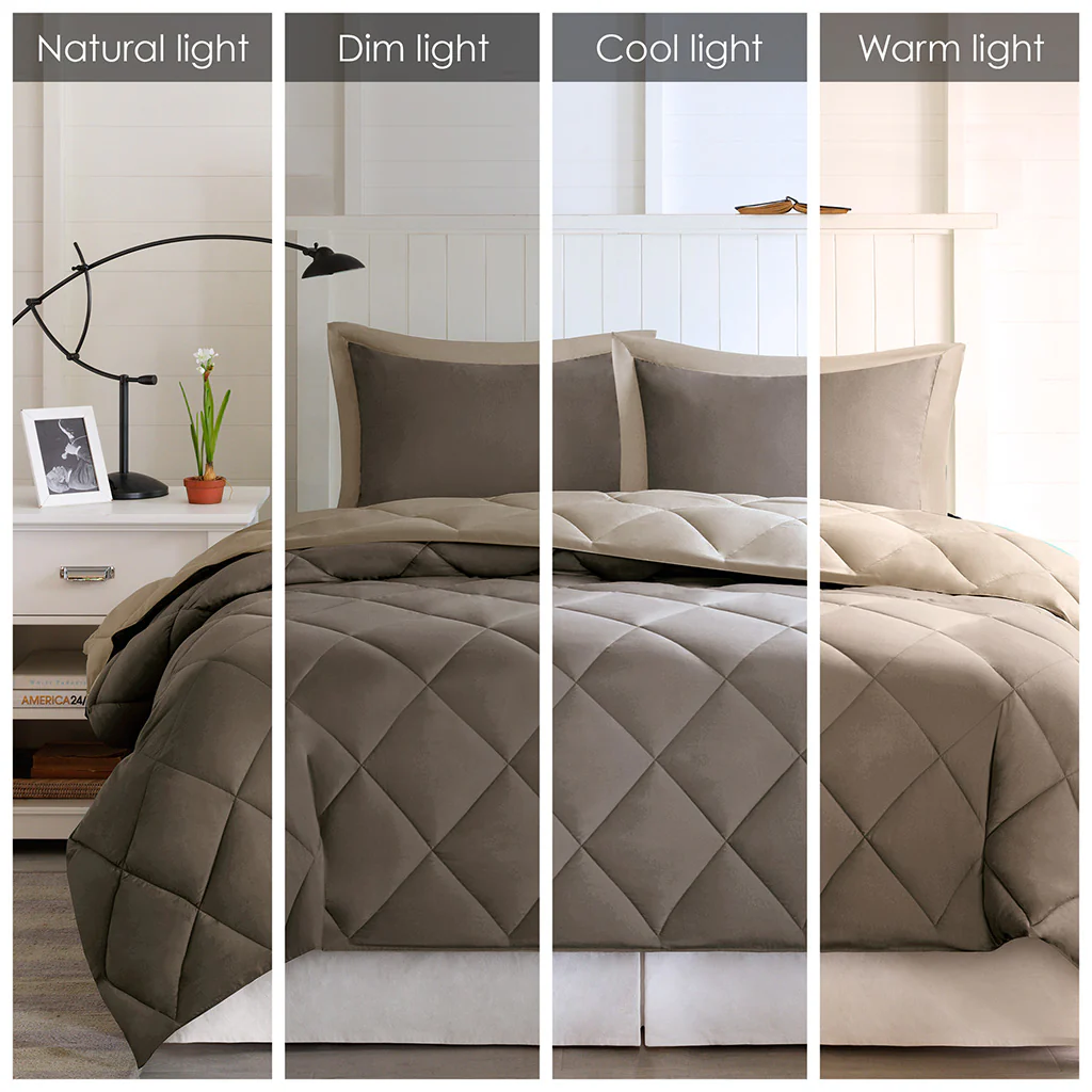Larkspur 3M Scotchgard Diamond Quilting Reversible Down Alternative Comforter Set - Image 46