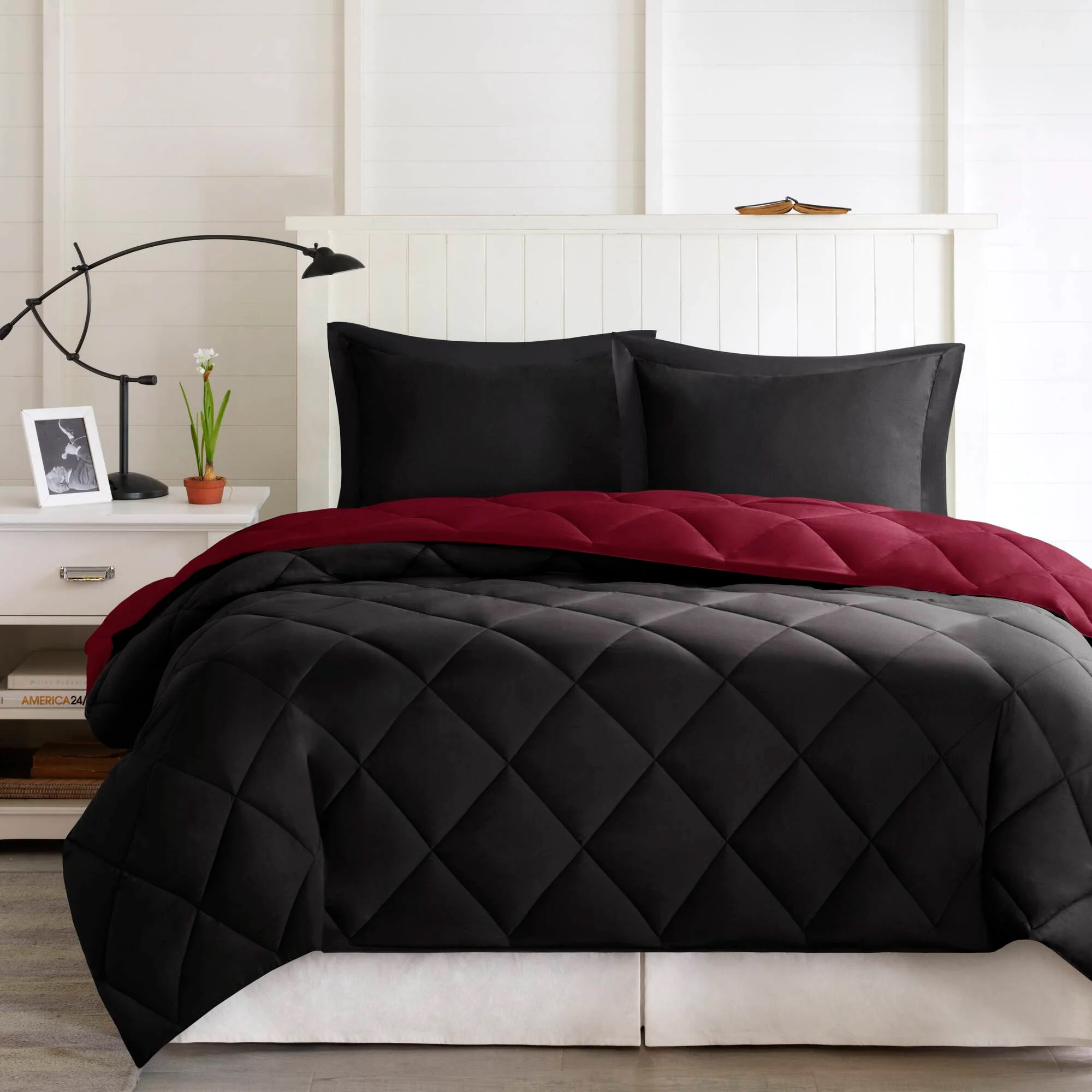 Larkspur 3M Scotchgard Diamond Quilting Reversible Down Alternative Comforter Set - Image 49