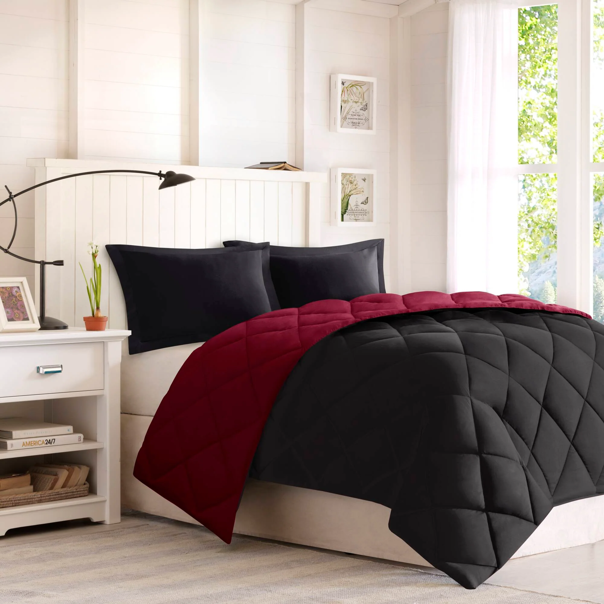 Larkspur 3M Scotchgard Diamond Quilting Reversible Down Alternative Comforter Set - Image 50