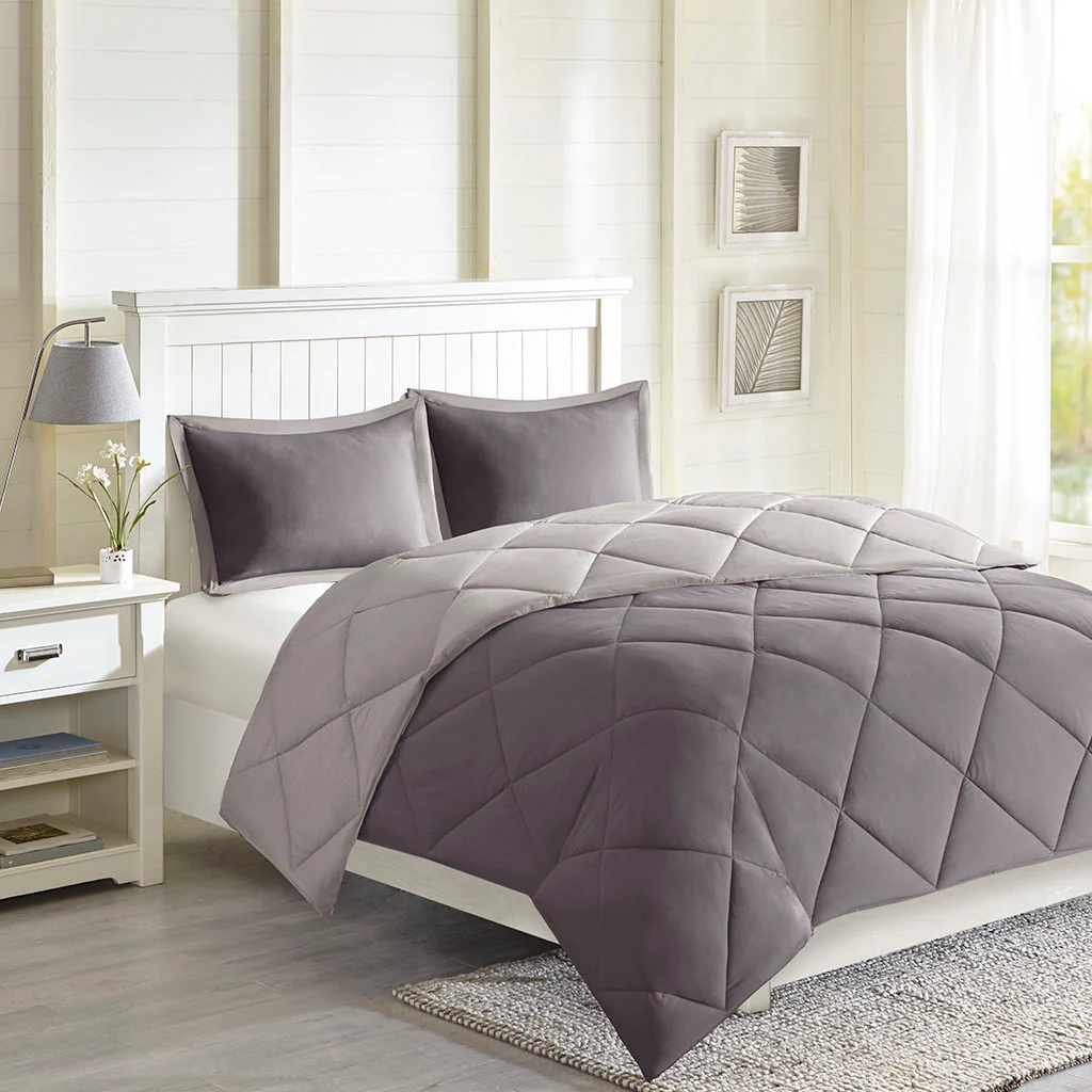 Larkspur 3M Scotchgard Diamond Quilting Reversible Down Alternative Comforter Set - Image 6