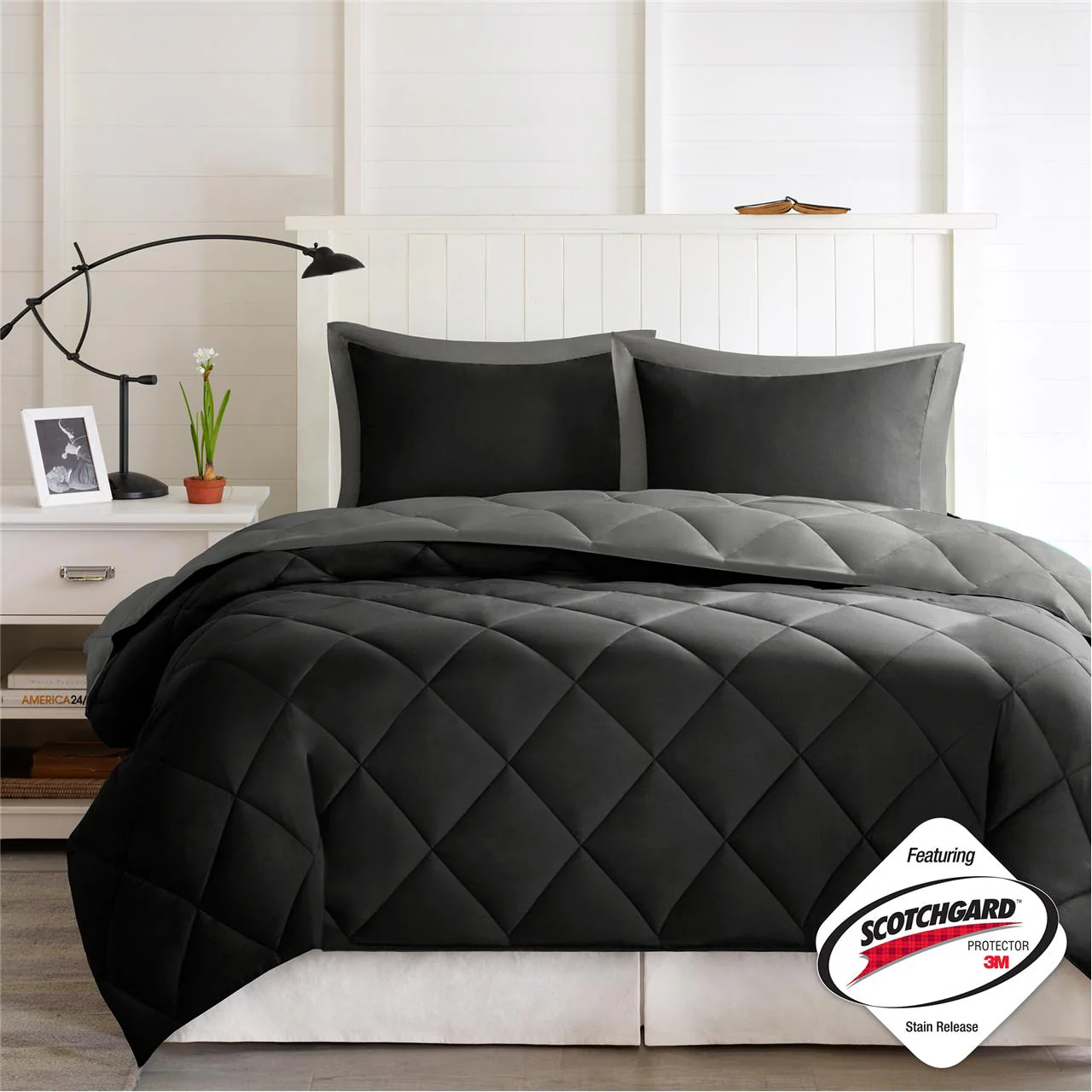 Larkspur 3M Scotchgard Diamond Quilting Reversible Down Alternative Comforter Set - Image 7