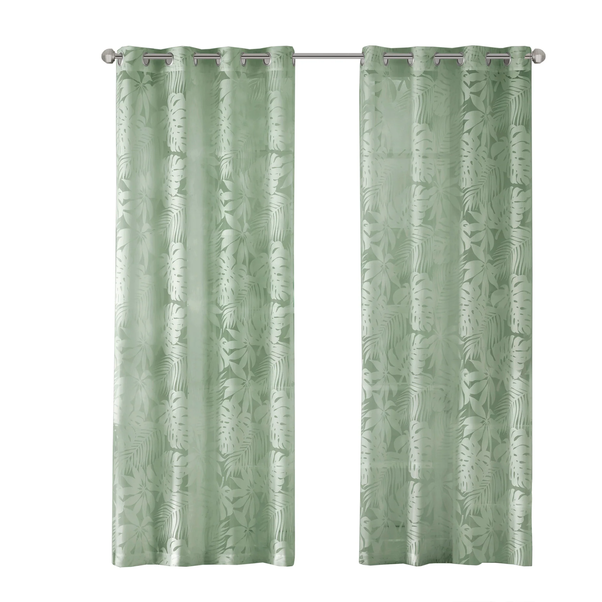 Leilani Palm Leaf Burnout Window Sheer - Image 26
