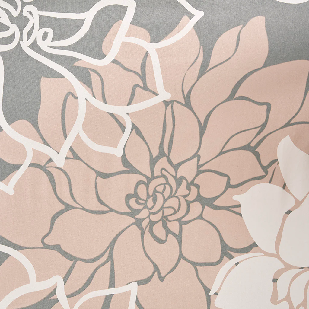Lola 100% Cotton  Floral Printed Shower Curtain - Image 2