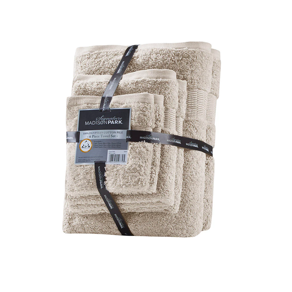 Luce 100% Egyptian Cotton 6-Piece Towel Set - Image 24