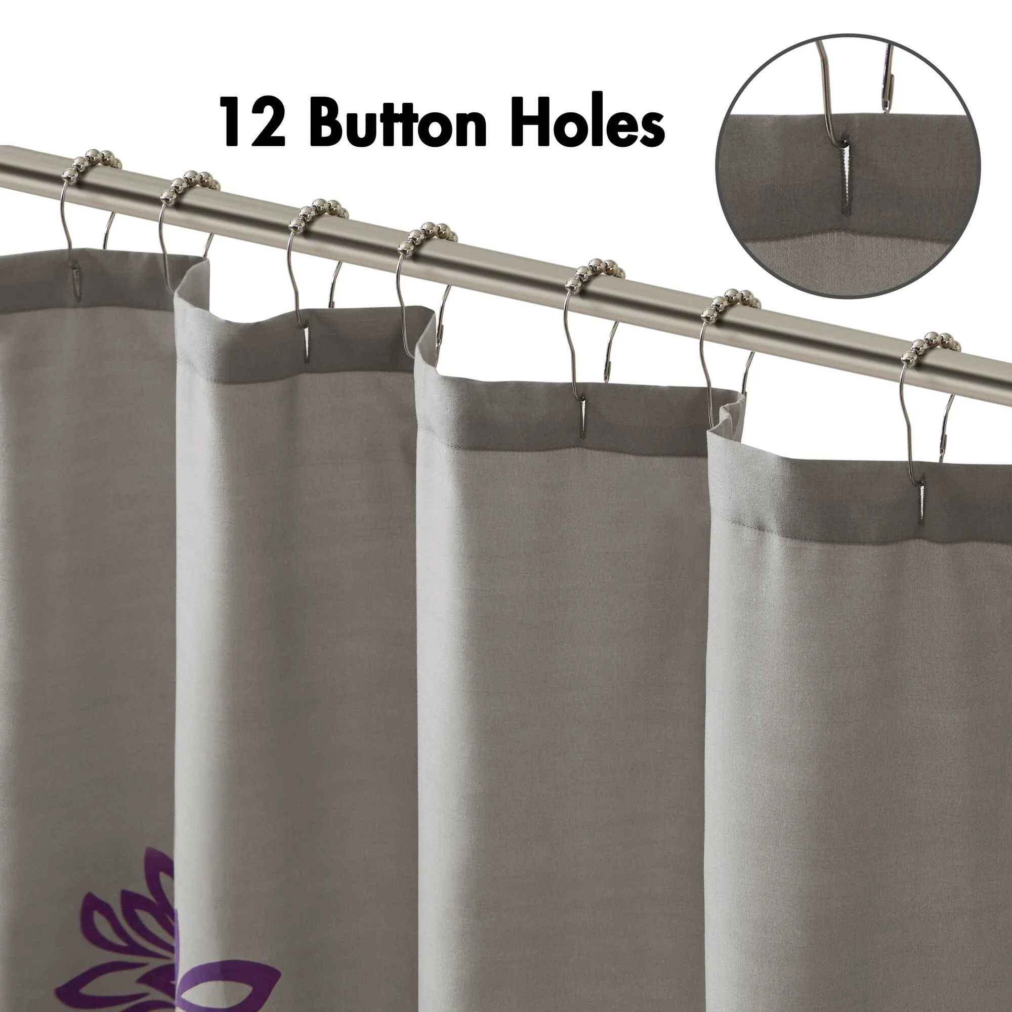 Maible Printed Floral Shower Curtain - Image 5