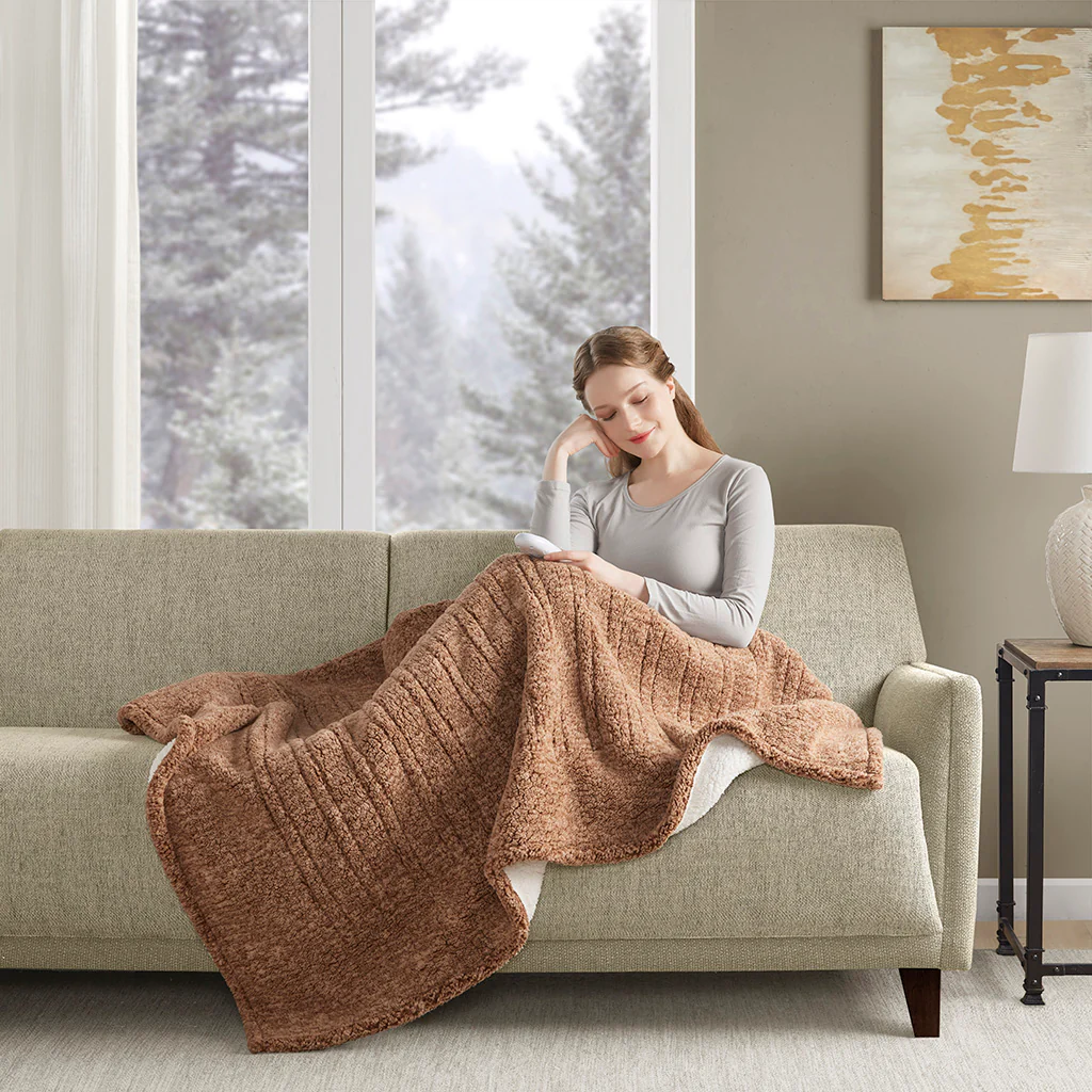 Marbled Sherpa Heated Throw - Image 3