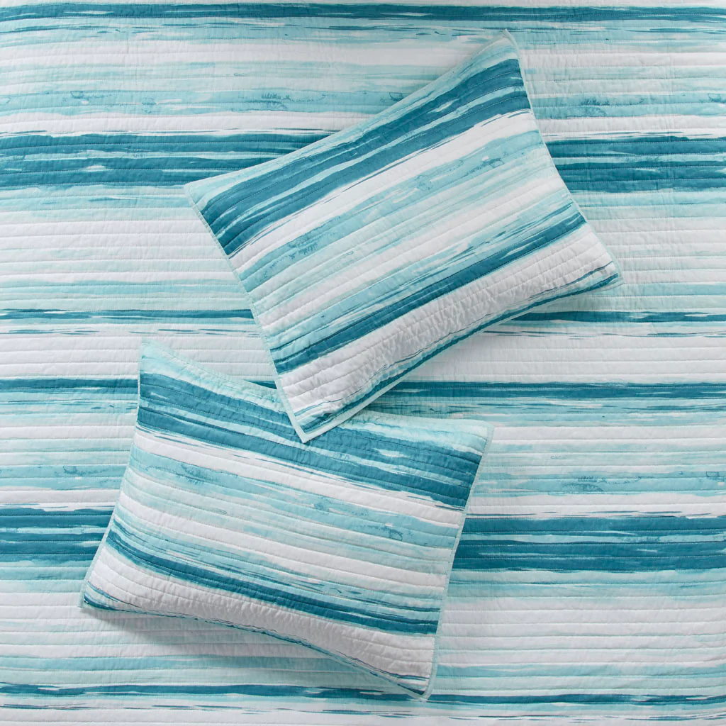Marina 6-Piece Printed Quilt Set with Throw Pillows - Image 18