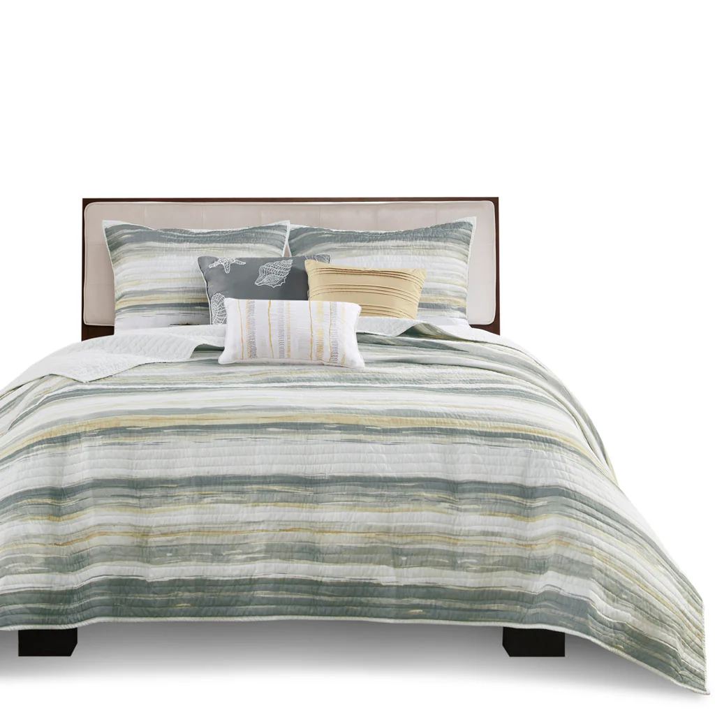 Marina 6-Piece Printed Quilt Set with Throw Pillows - Image 7