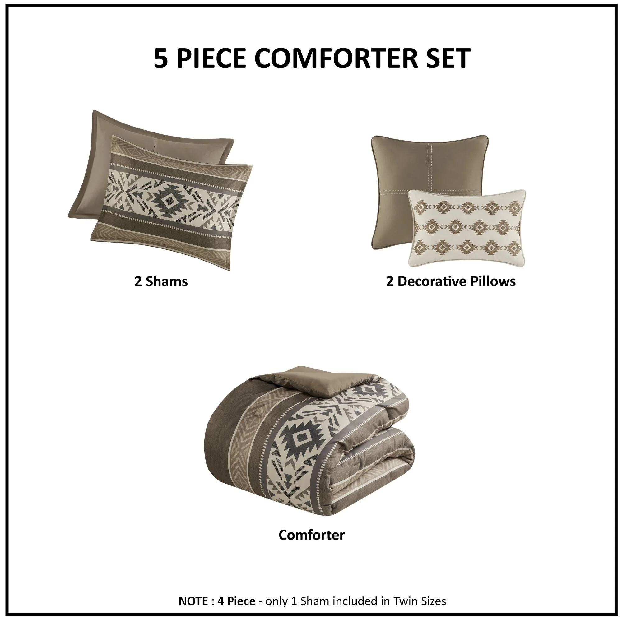 Mariposa 5-Piece Stripe Herringbone Comforter Set with Throw Pillows - Image 13
