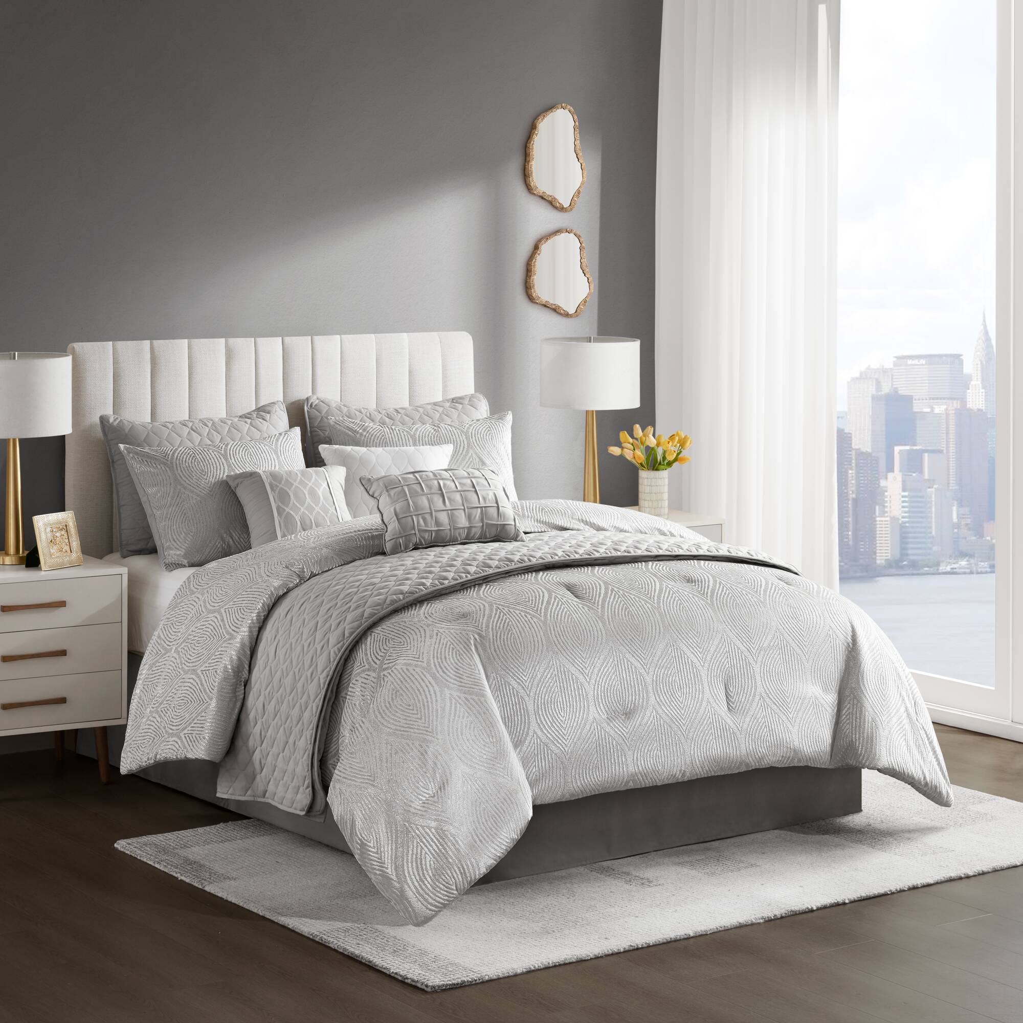 Nocturne 10-Piece Jacquard Comforter Set - Image 21