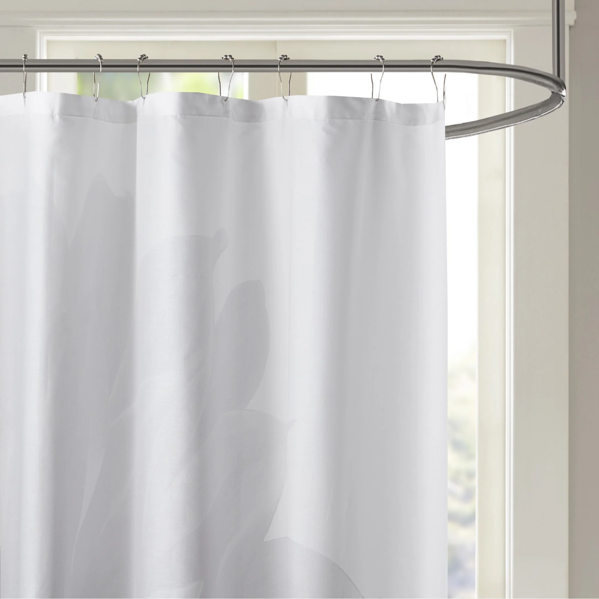 Norah Printed Floral Cotton Shower Curtain - Image 4