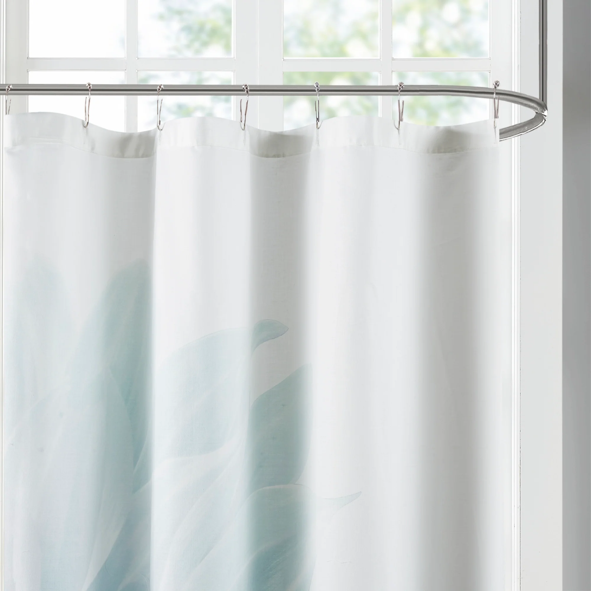 Norah Printed Floral Cotton Shower Curtain - Image 8