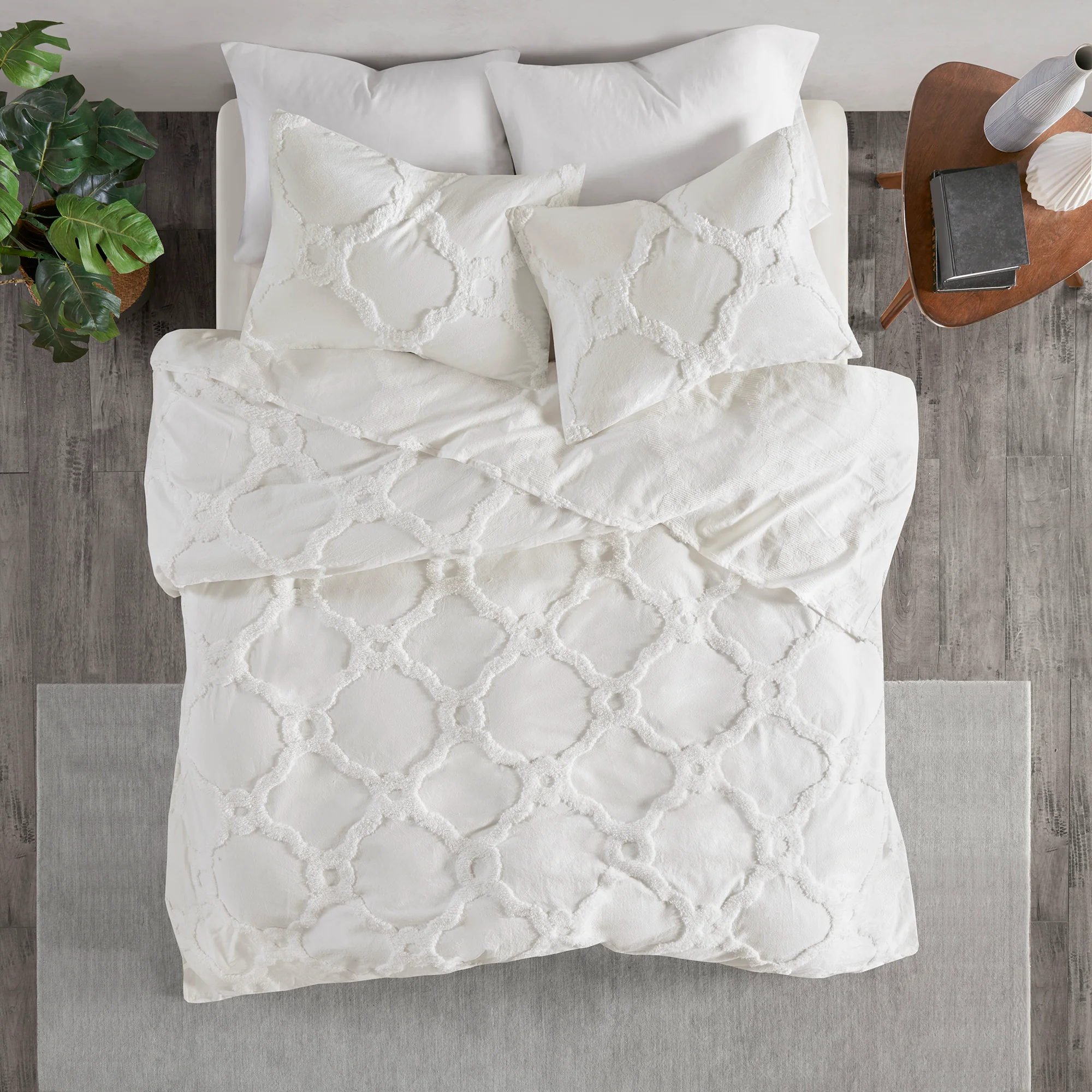 Pacey 3-Piece Tufted Cotton Chenille Geometric Duvet Cover Set - Image 12