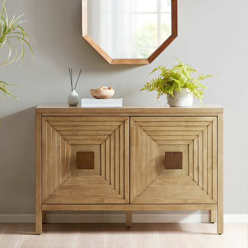 Paige Geometric 2-Door Storage Cabinet With Adjustable Shelves - Image 5
