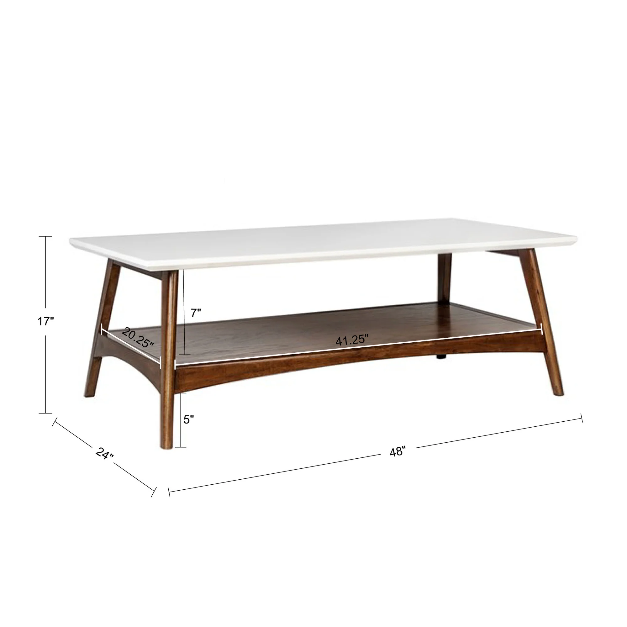 Parker Mid-century Coffee Table with Storage Shelf - Image 13