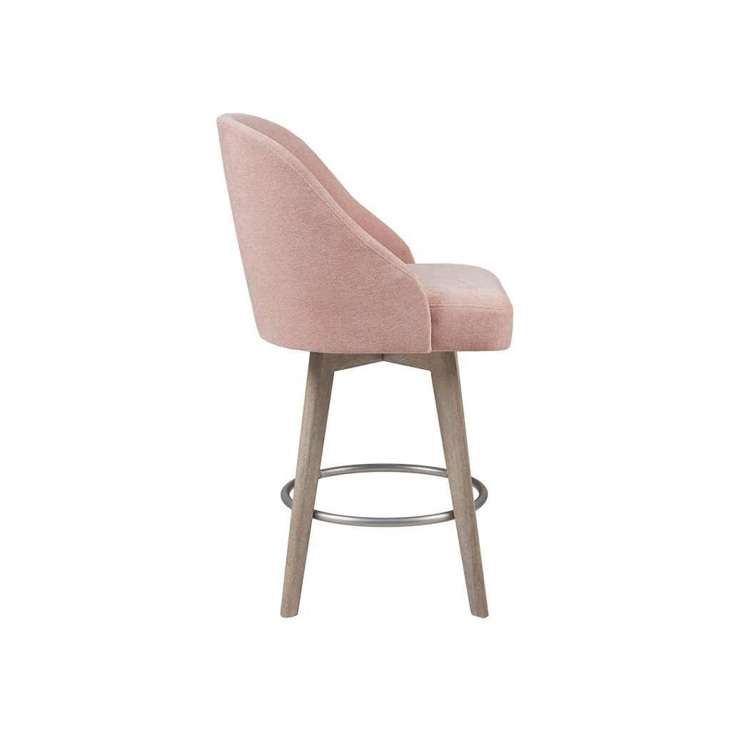 Pearce Swivel Upholstered Counter Stool (25.75'') with Solid Wood Legs & Metal Footrest - Image 19