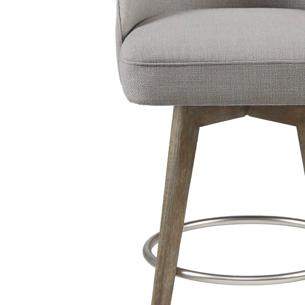 Pearce Swivel Upholstered Counter Stool (25.75'') with Solid Wood Legs & Metal Footrest - Image 31