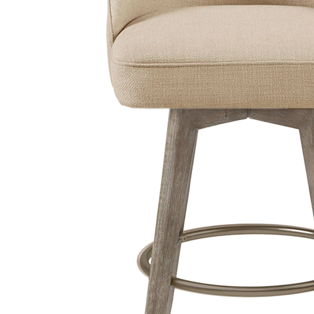 Pearce Swivel Upholstered Counter Stool (25.75'') with Solid Wood Legs & Metal Footrest - Image 46
