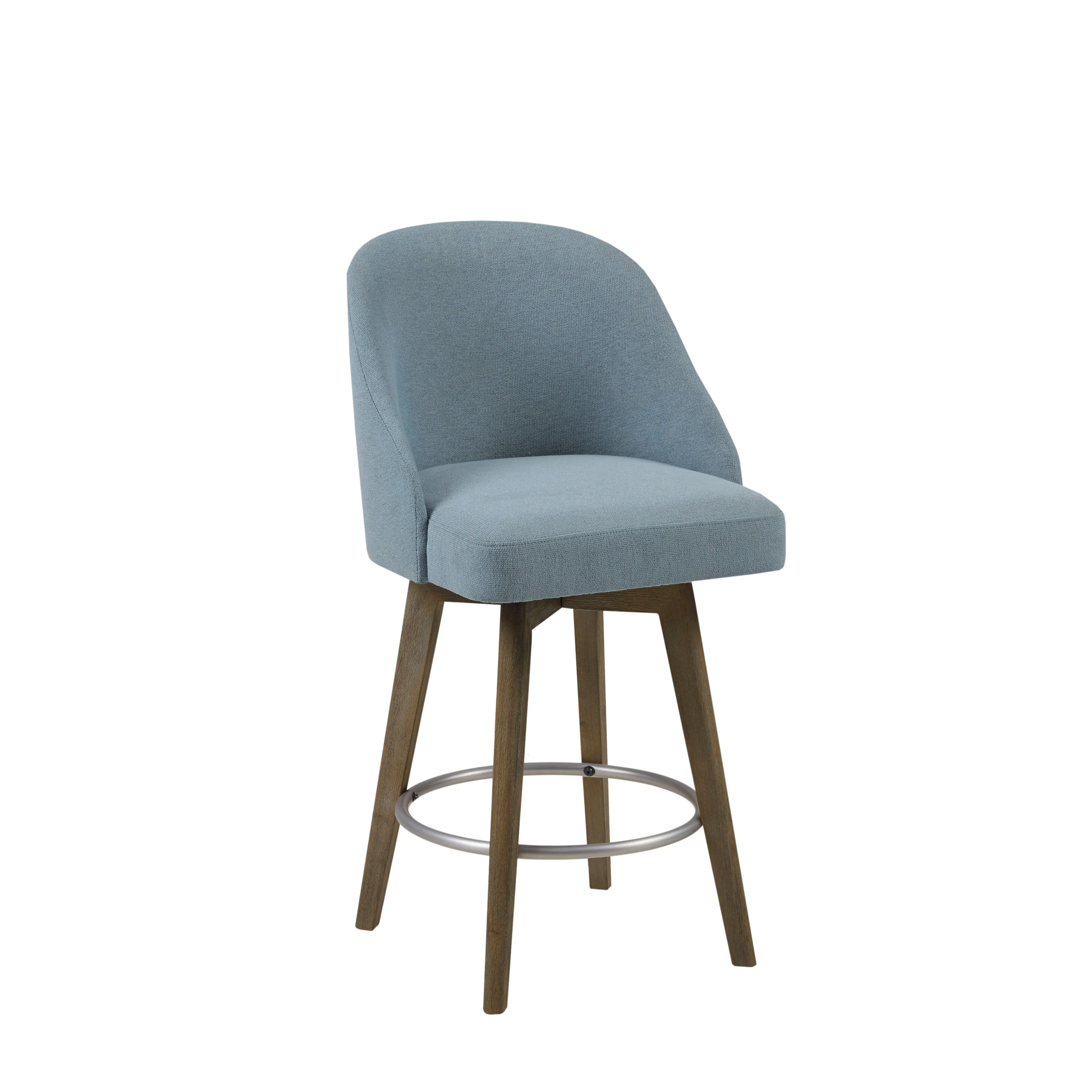 Pearce Swivel Upholstered Counter Stool (25.75'') with Solid Wood Legs & Metal Footrest - Image 57