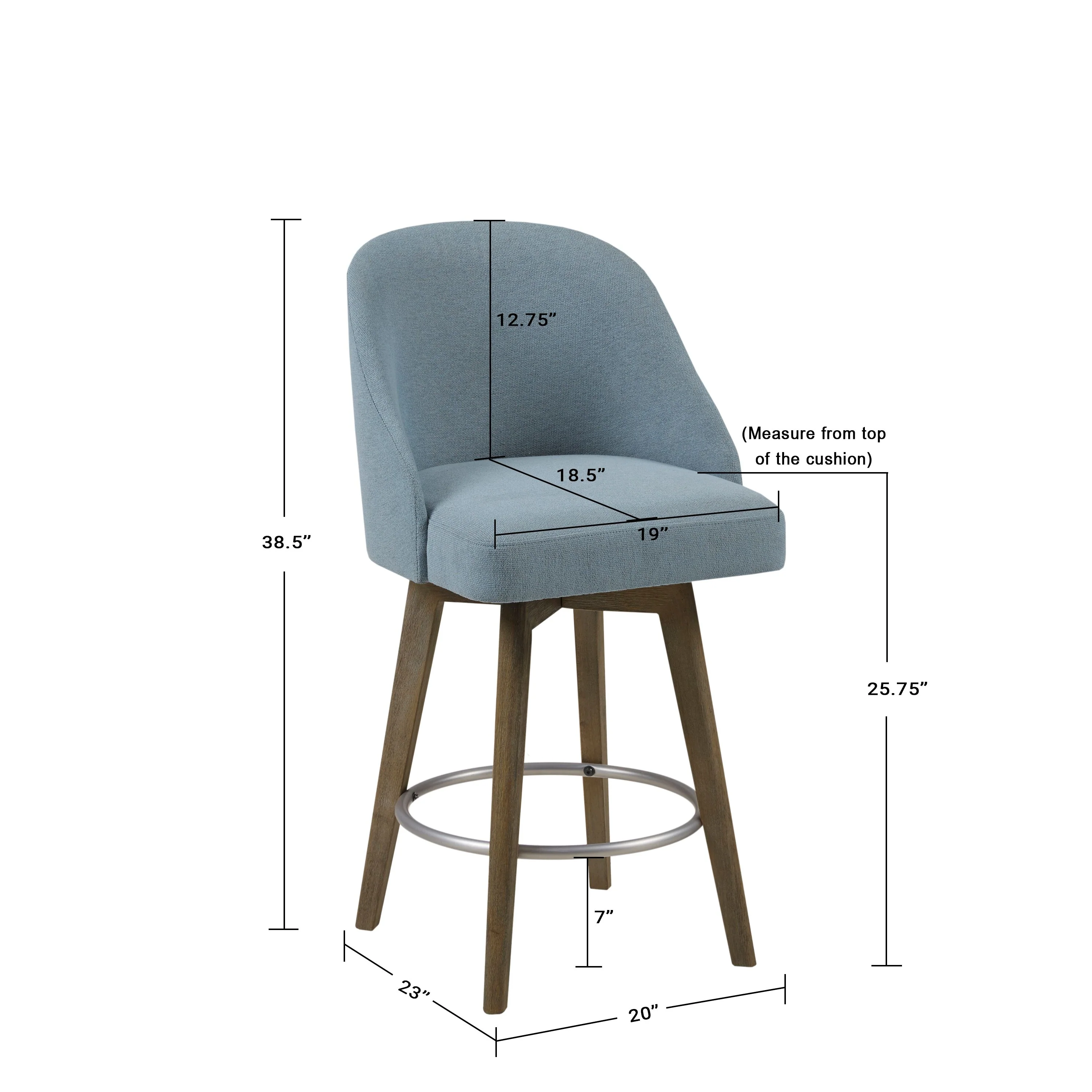 Pearce Swivel Upholstered Counter Stool (25.75'') with Solid Wood Legs & Metal Footrest - Image 62