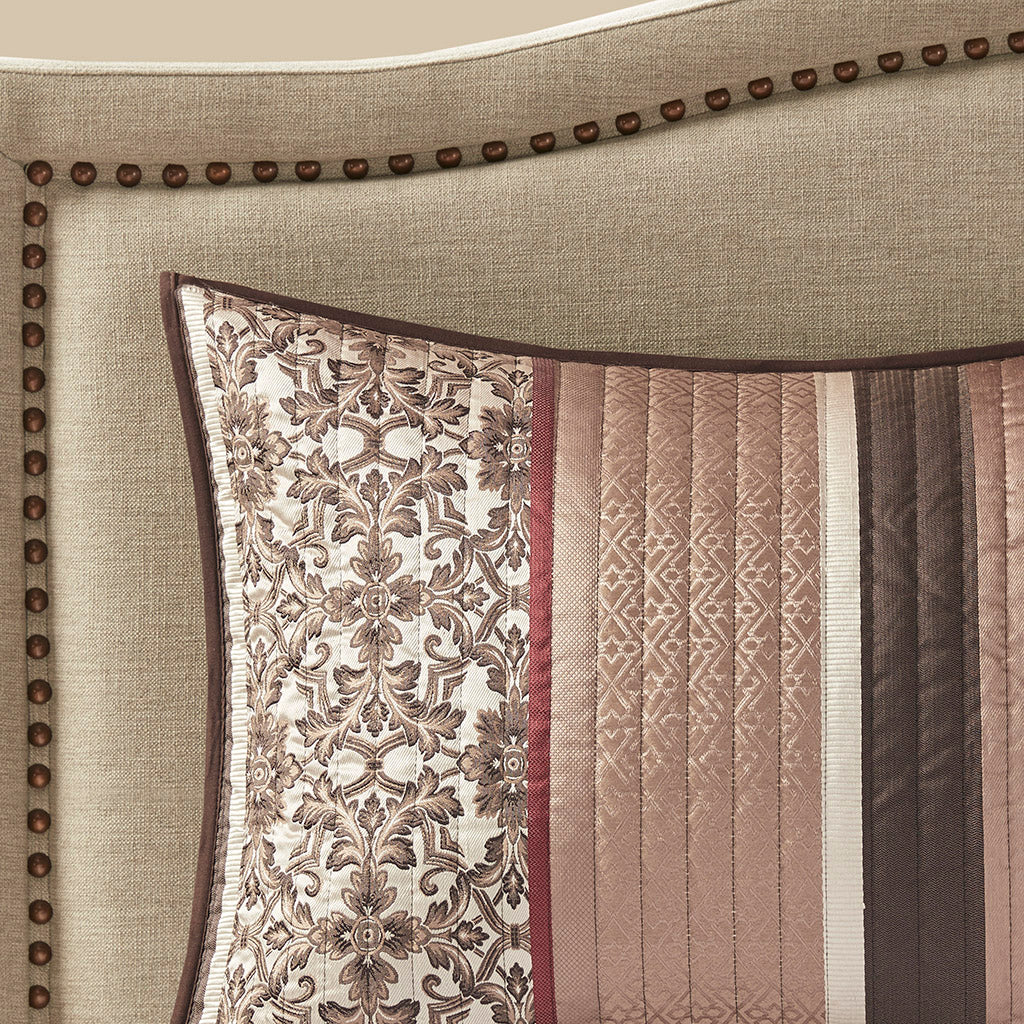 Princeton 5-Piece Jacquard Quilt Set with Throw Pillows - Image 15