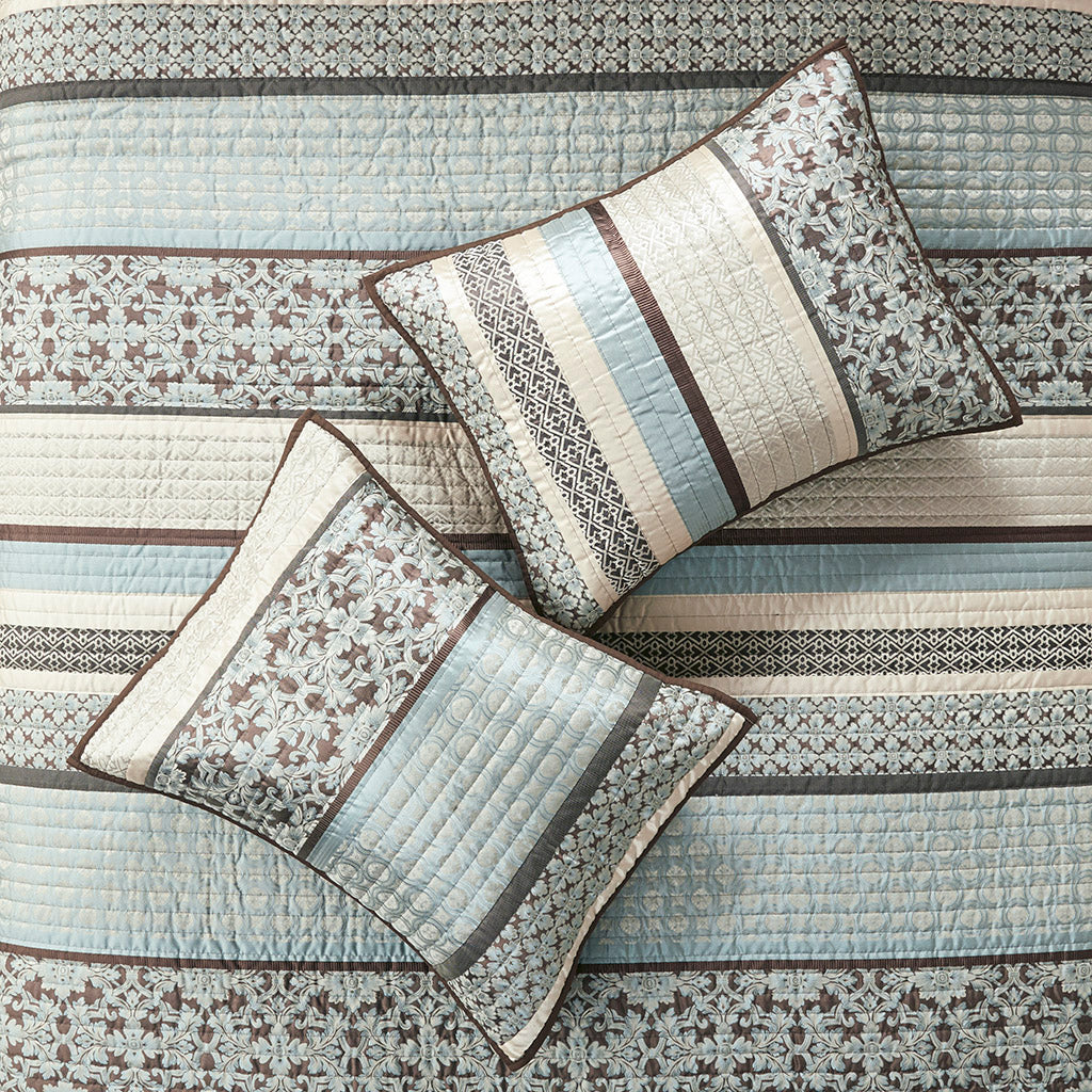 Princeton 5-Piece Jacquard Quilt Set with Throw Pillows - Image 20