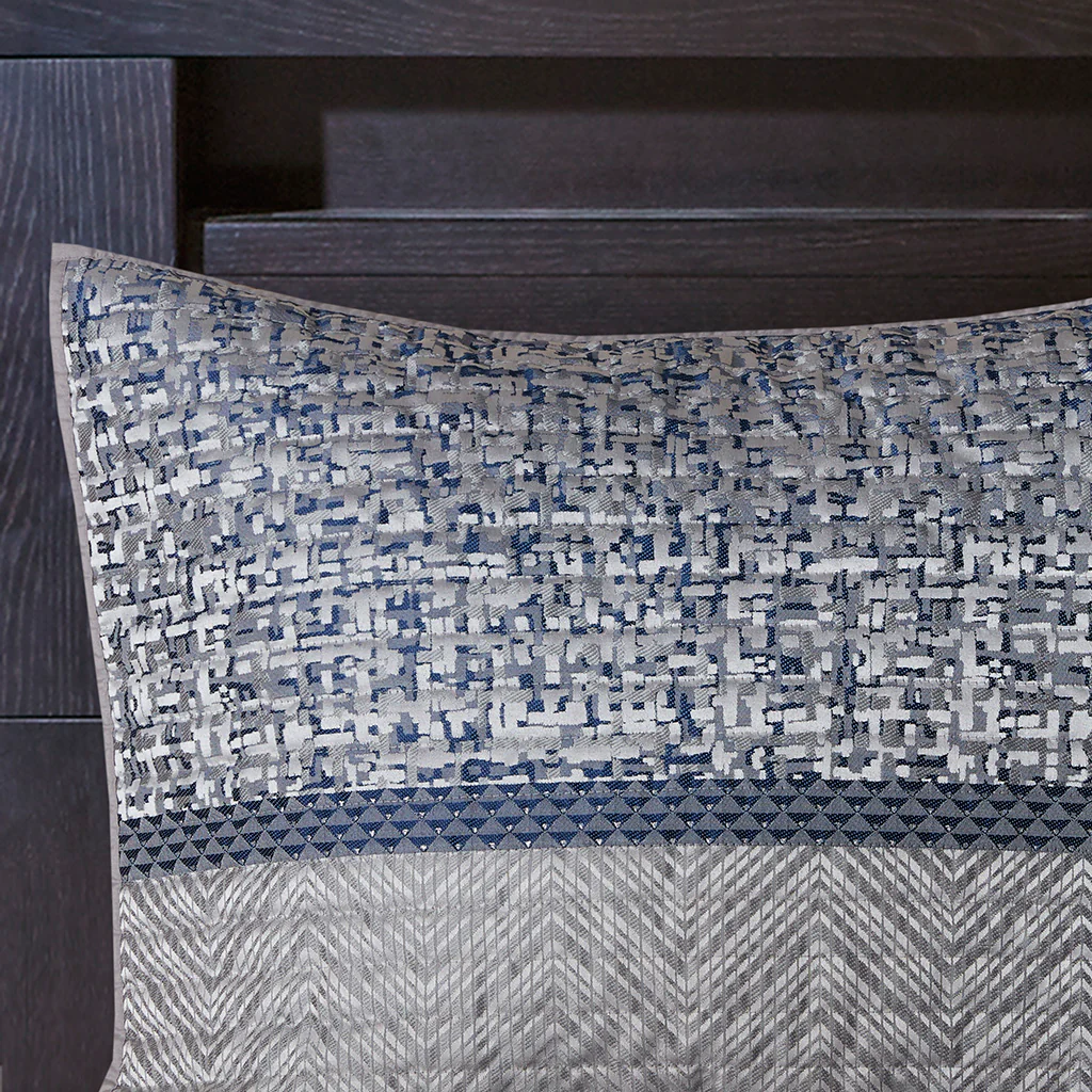 Rhapsody 6-Piece Reversible Jacquard Quilt Set with Throw Pillows - Image 27