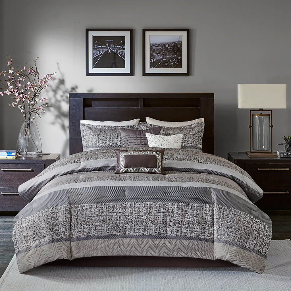 Rhapsody 7-Piece Jacquard Comforter Set - Image 9