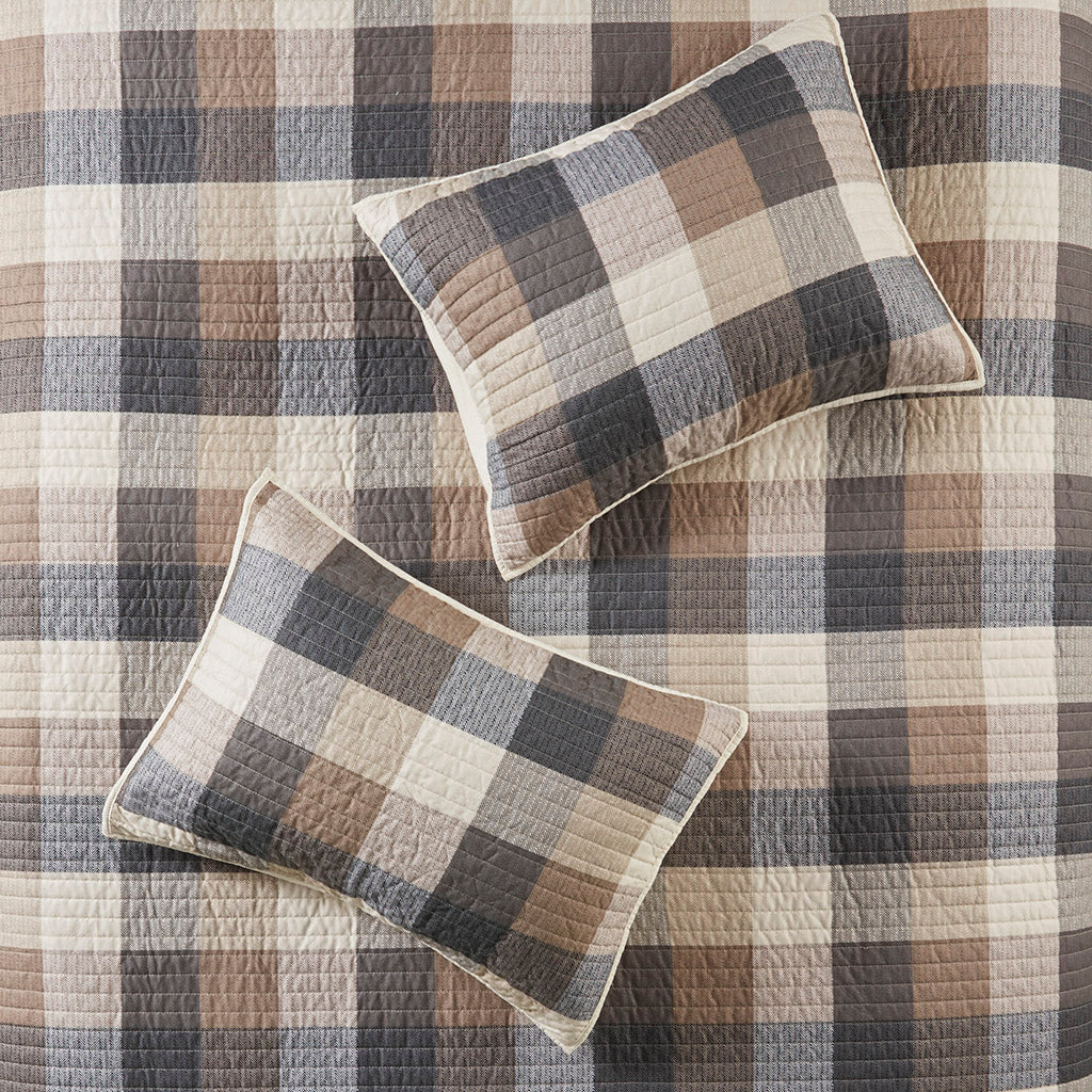 Ridge 6-Piece Printed Herringbone Quilt Set with Throw Pillows - Image 21