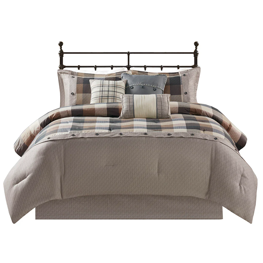 Ridge 7-Piece Herringbone Comforter Set - Image 4