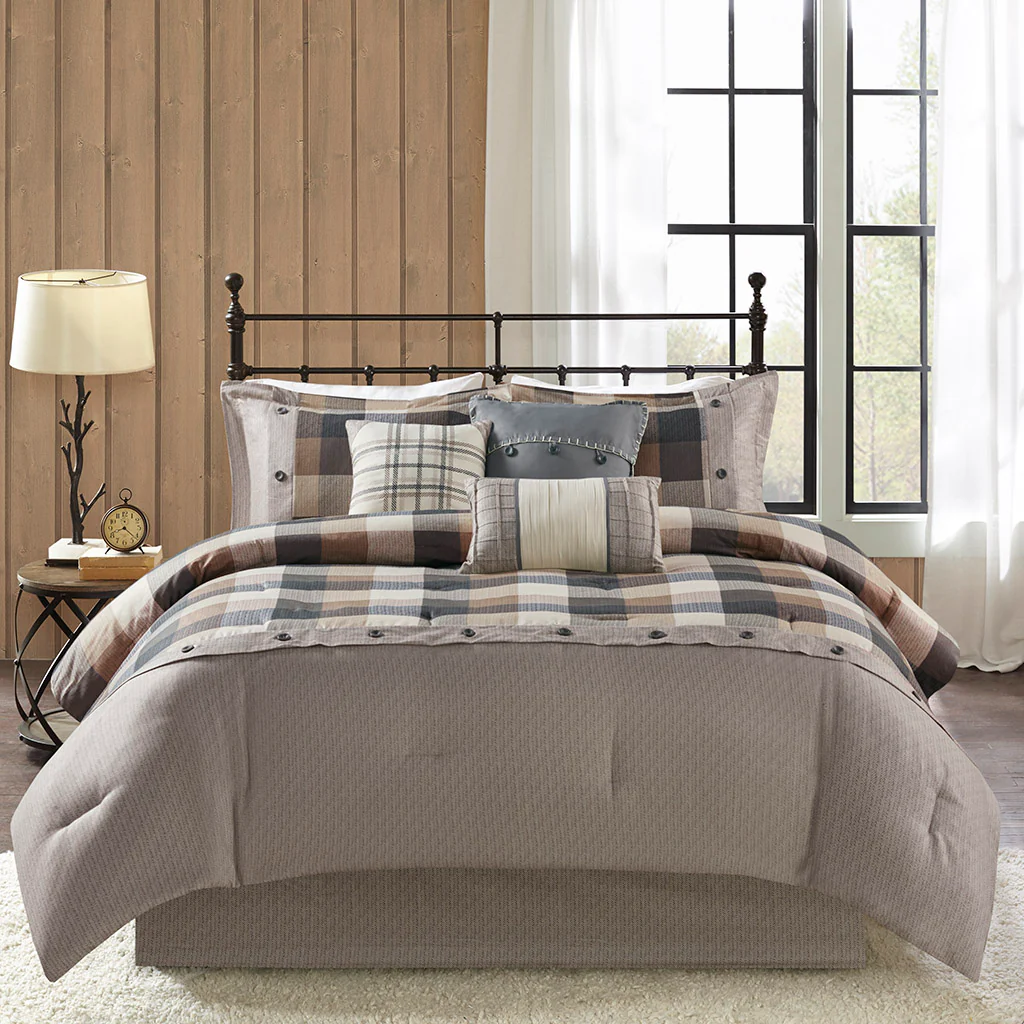Ridge 7-Piece Herringbone Comforter Set - Image 7