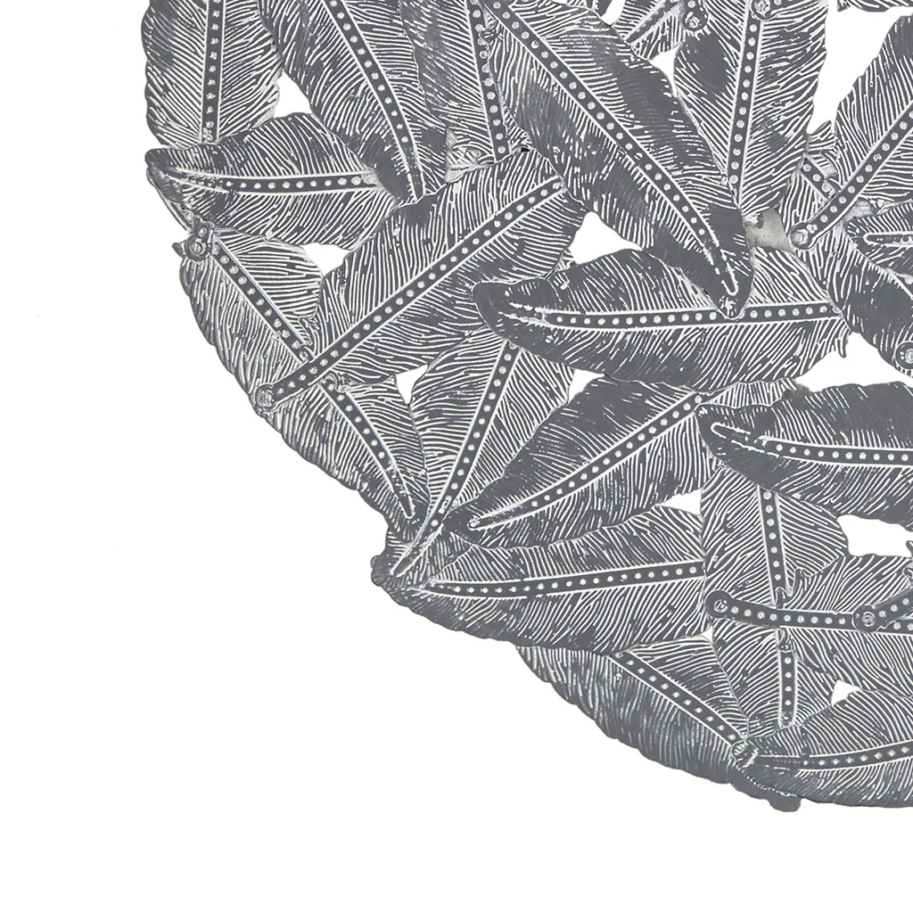 Rossi Textured Feather 3-Piece Metal Disc Wall Decor Set - Image 15