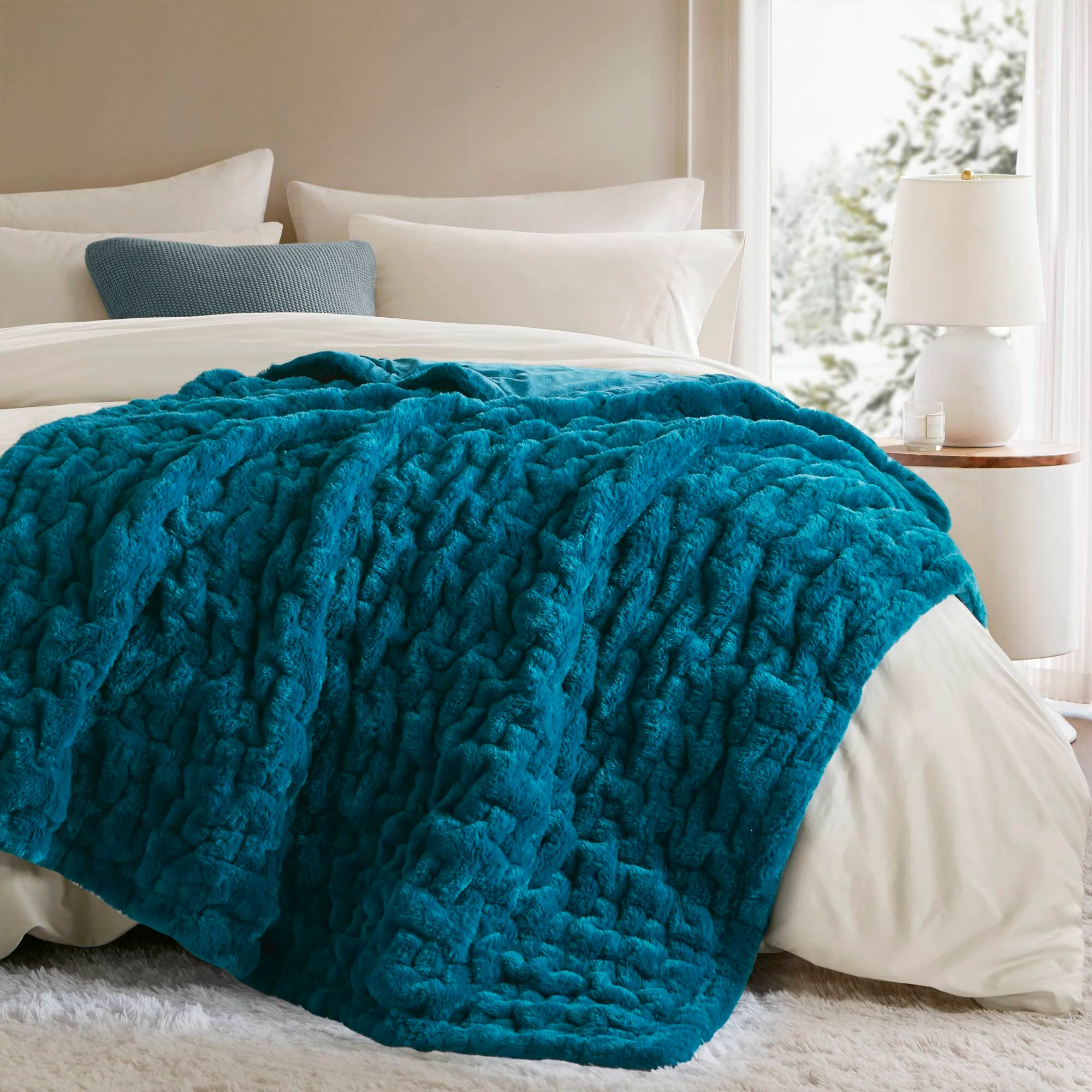 Ruched Fur 100% Polyester Real Tie Dye Throw - Image 25