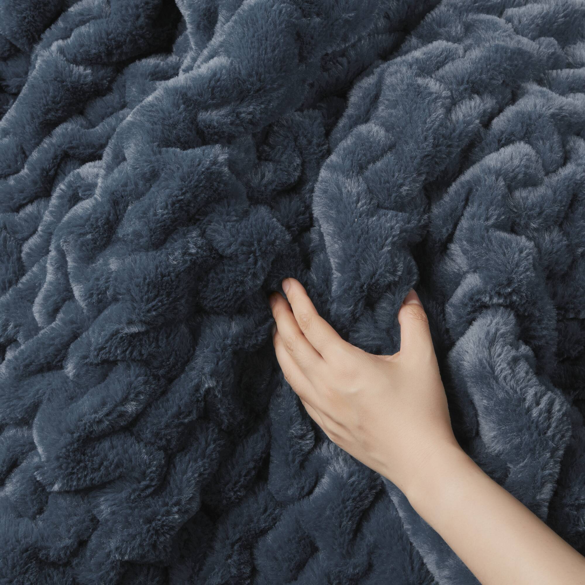 Ruched Fur 100% Polyester Real Tie Dye Throw - Image 58