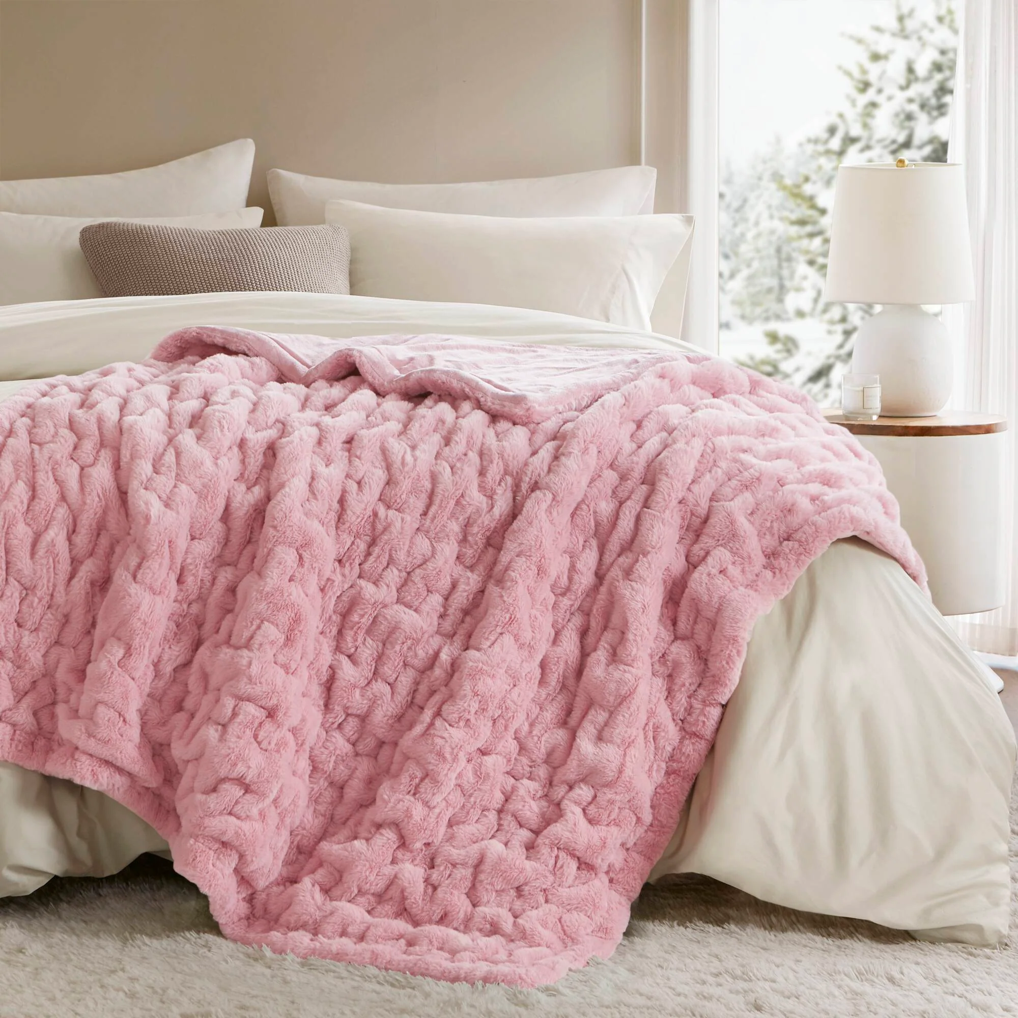 Ruched Fur 100% Polyester Real Tie Dye Throw - Image 88
