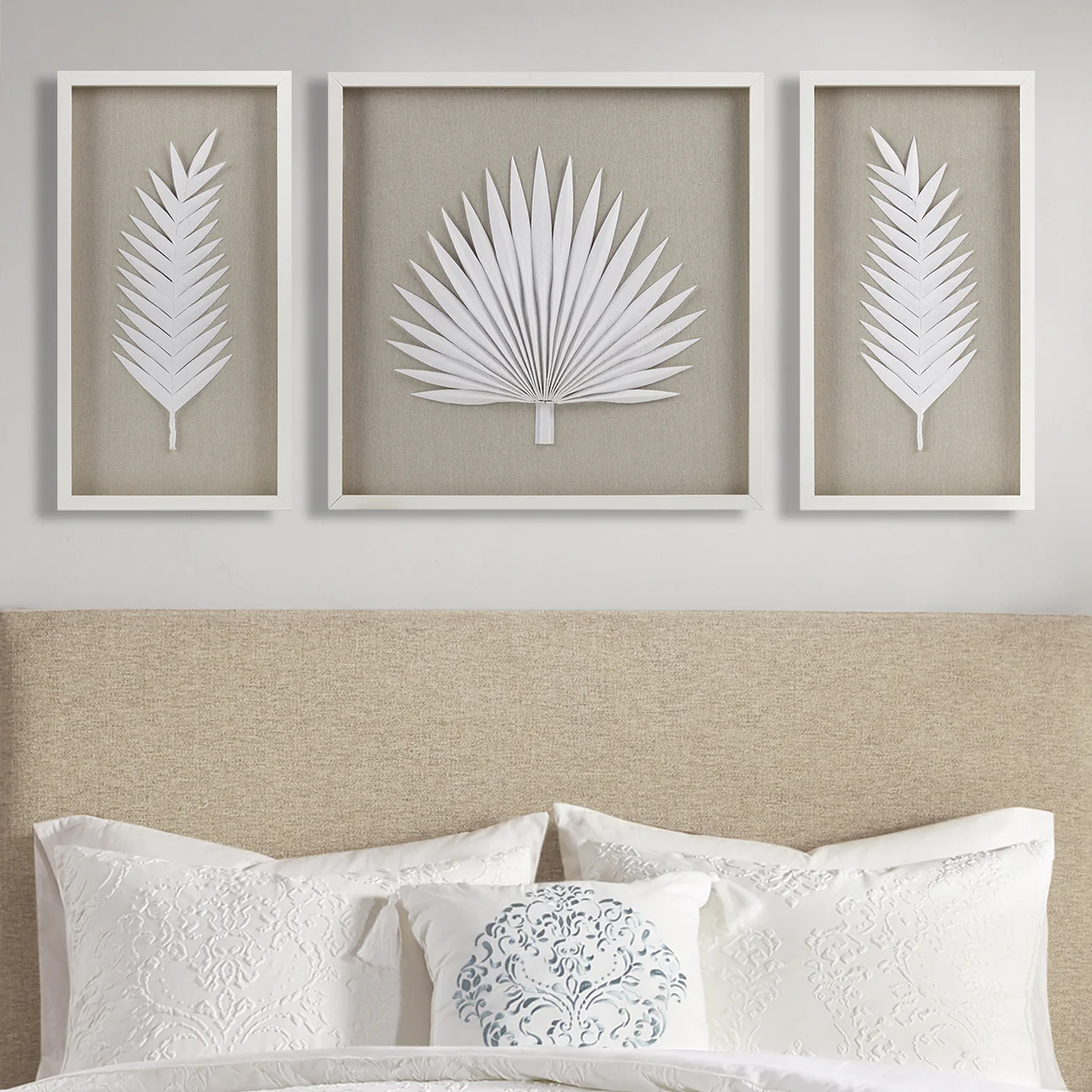 Sabal Framed Rice Paper Palm Leaves 3-Piece Shadowbox Wall Decor Set - Image 15