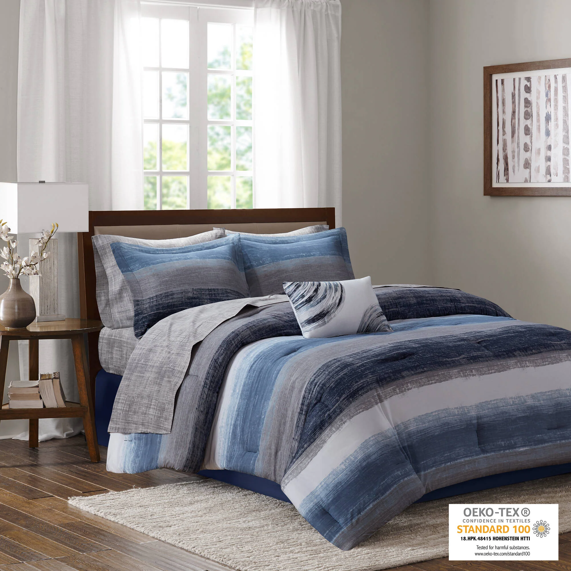 Saben 7-Piece Comforter Set with Cotton Bed Sheets - Image 30