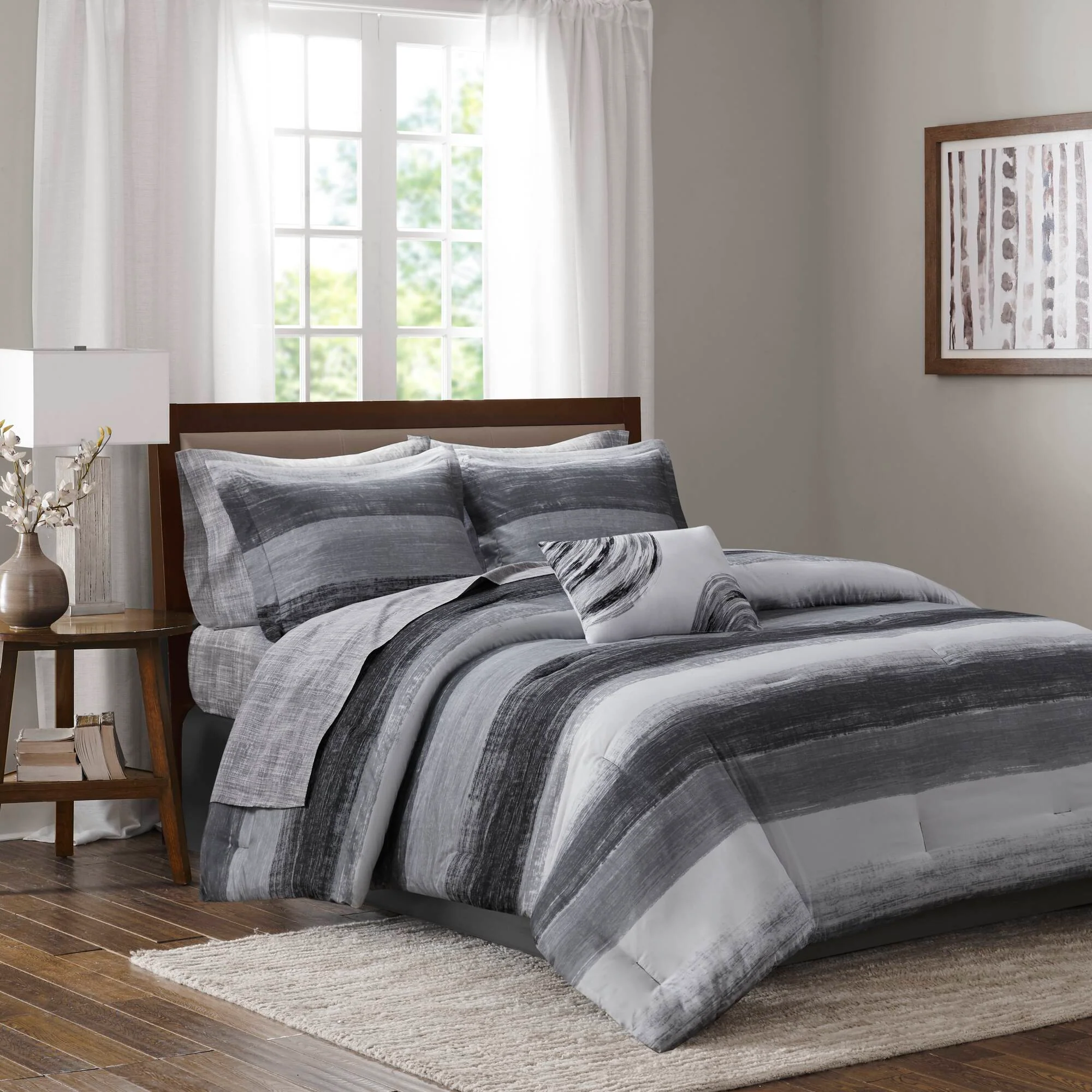 Saben 7-Piece Comforter Set with Cotton Bed Sheets - Image 35