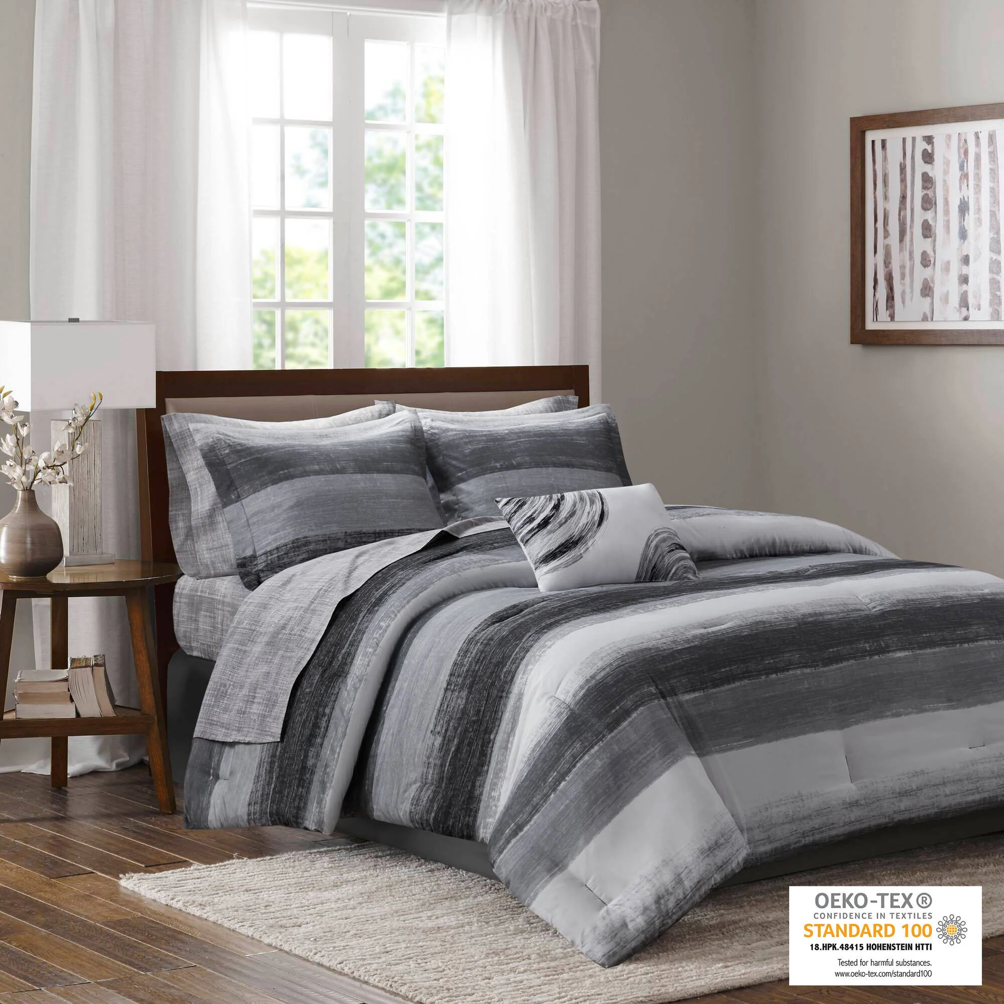 Saben 7-Piece Comforter Set with Cotton Bed Sheets - Image 43
