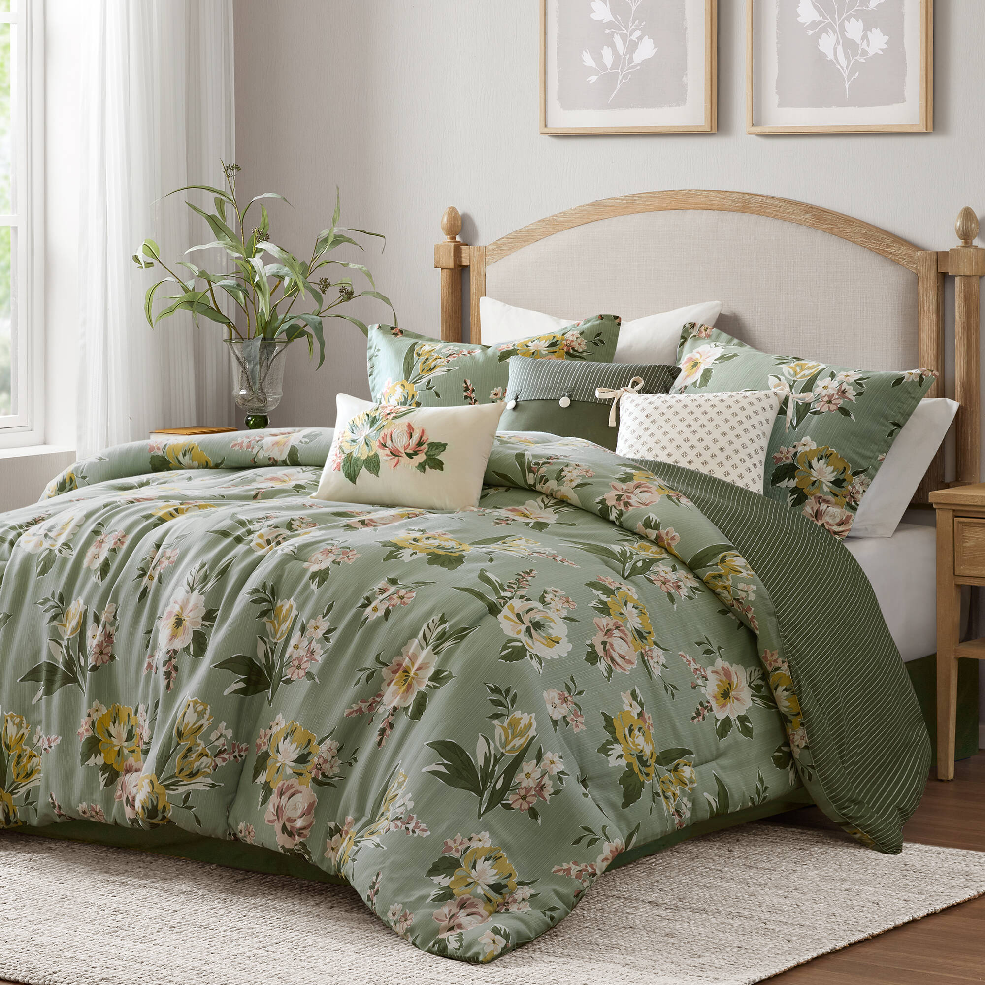 Salara 7-Piece Vintage Floral Comforter Set - Image 43
