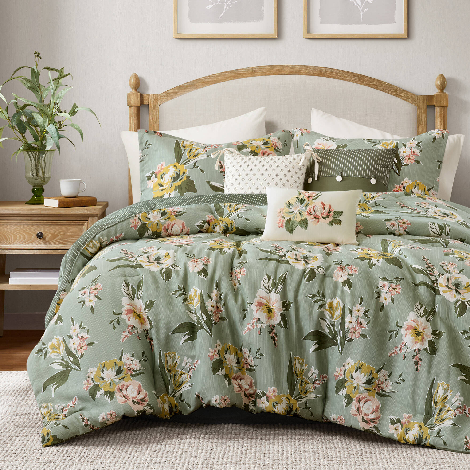 Salara 7-Piece Vintage Floral Comforter Set - Image 52
