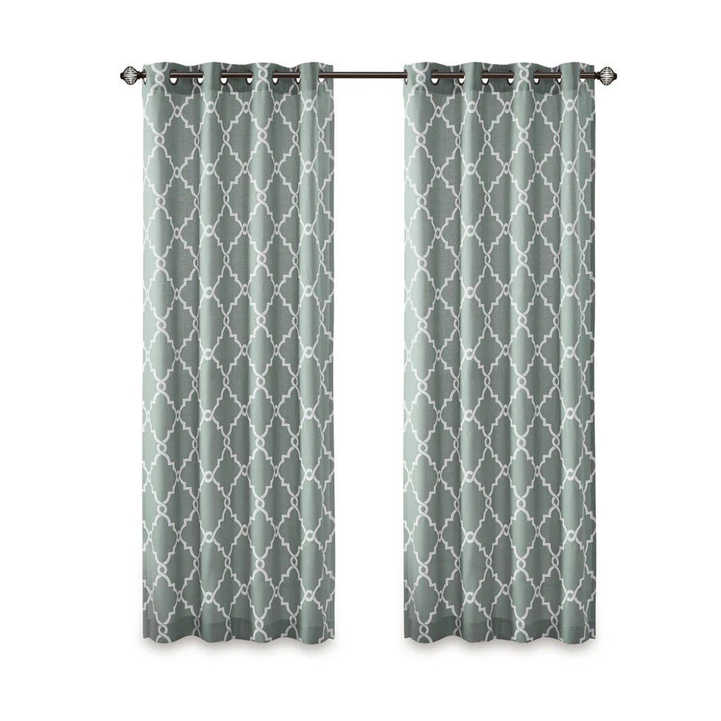 Saratoga Fretwork Print Grommet Top Window Curtain Panel - Image 11